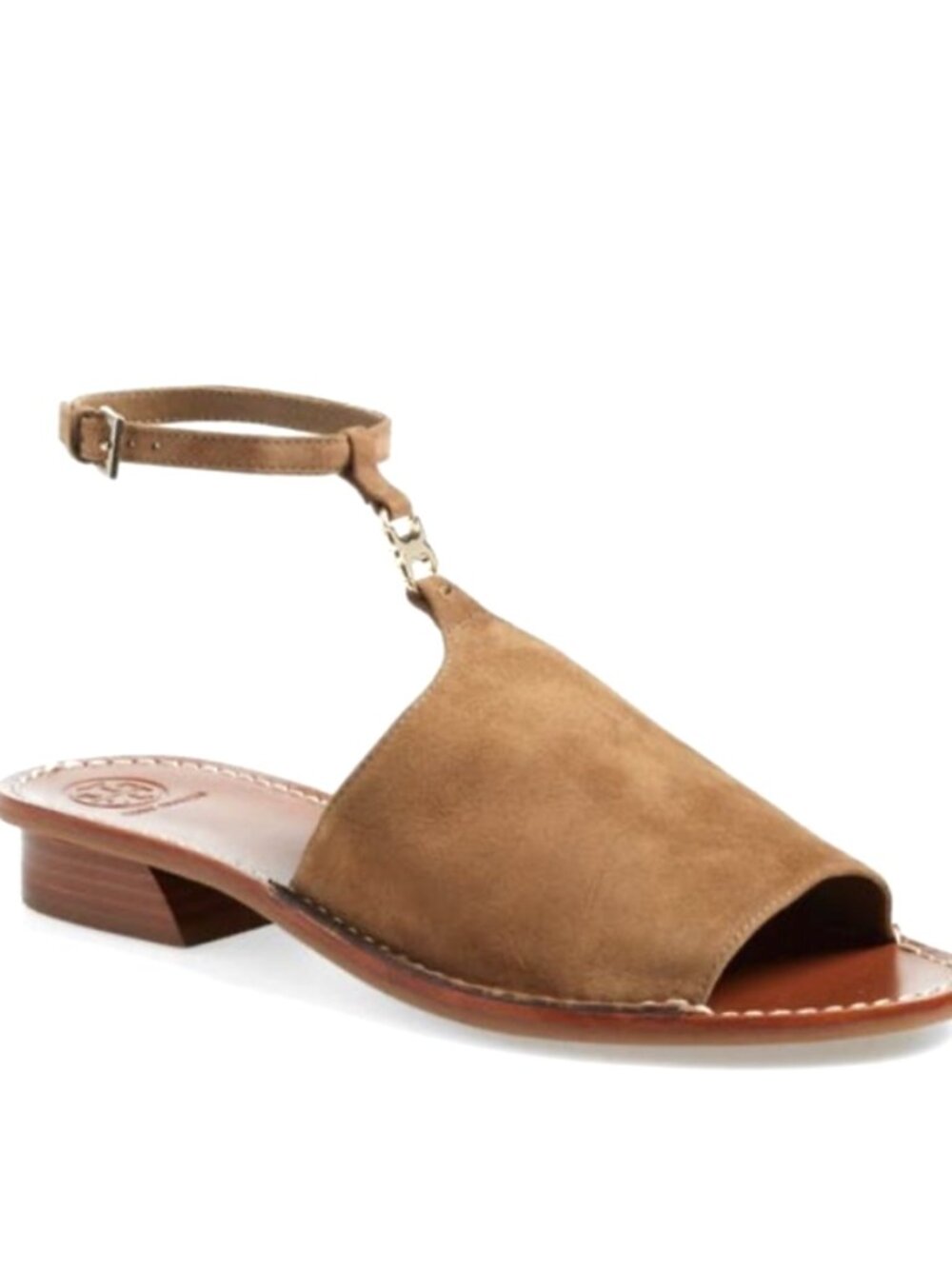 Tory Burch Gemini Link Ankle Strap Suede Sandal